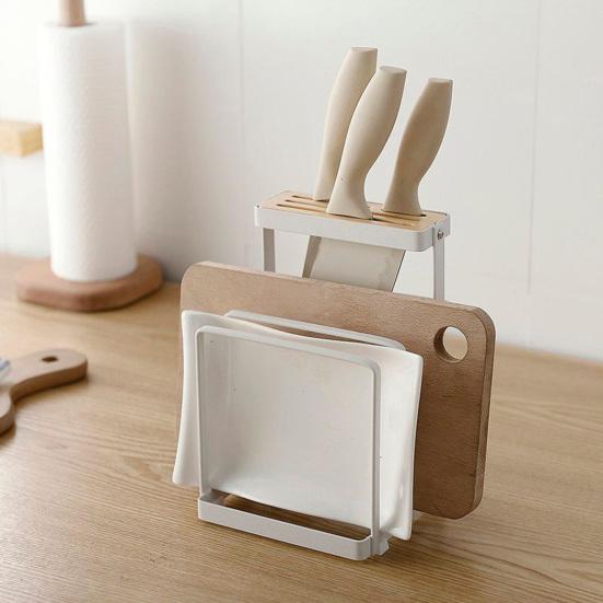 

Держатель для резака Компактная подставка для крышки кастрюли Стабильный, легко чистящийся держатель для разделочной доски Органайзер Кухонные принадлежности