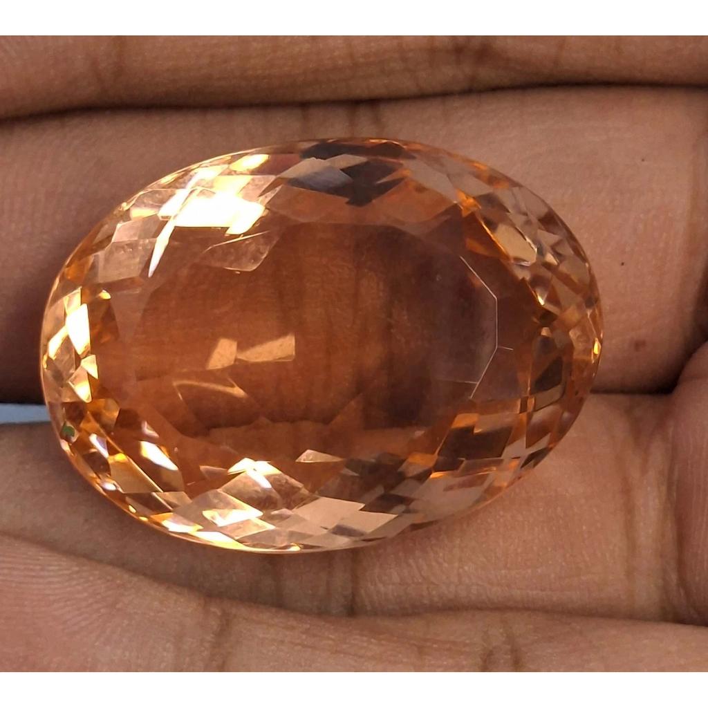 79-81 Ct Lab Created Imperial Topaz Oval Cut Stunning Certified Loose Gemstone