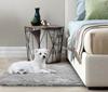 Dog Bed Mat 80x60 Cm Shaggy Light Gray Anti-slip