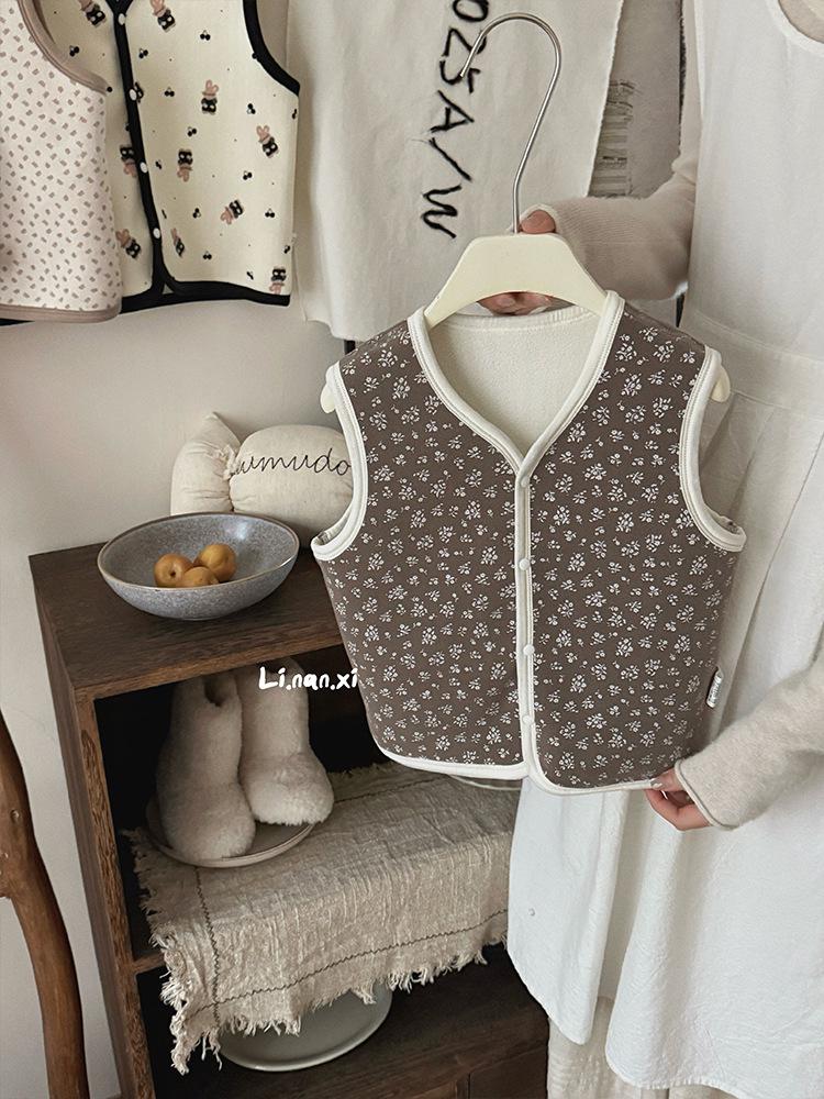88301 Kids' Fashionable Fleece Vest - 2025 Autumn/Winter Warm Sleeveless Jacket