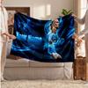 Erling Haaland Personalized Fleece Blanket With Football Logo, Custom Name Text Soft Warm Home Throw Blanket
