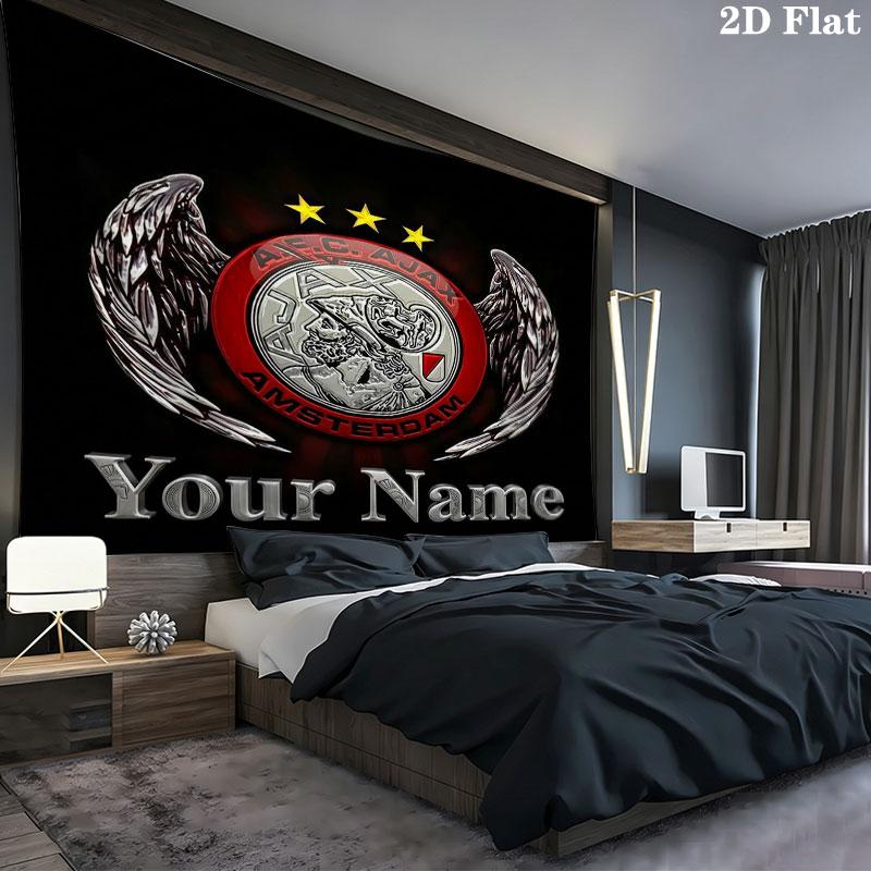 AFC Ajax Custom Name Wall Tapestry Aesthetic Wall Hanging Printed Fabric Blanket Decorative Tapestries for Bedroom Living Room Home Decor