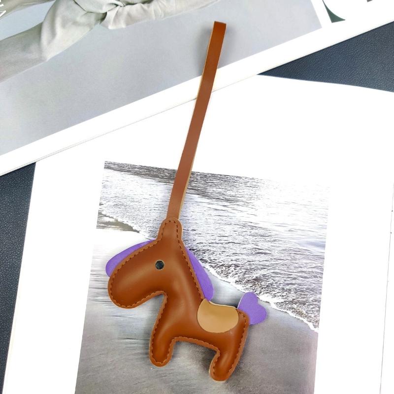 Милый Брелок Кожаный Животное Подвеска Женский Мужской Мультяшный Лошадь Брелок для Ключей Автомобиля Подвеска на Сумку Креативный Маленький Подарок