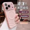 Applicable To Iphone11promax Mobile Phone Case Apple 11 Ripple Magnetic Liquid Silicone 11 All-inclusive Anti-drop Case 11