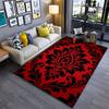 Red and Black Floral Damask Pattern Suitable As a Non-slip Mat for the Living Room or Bedroom Sofa