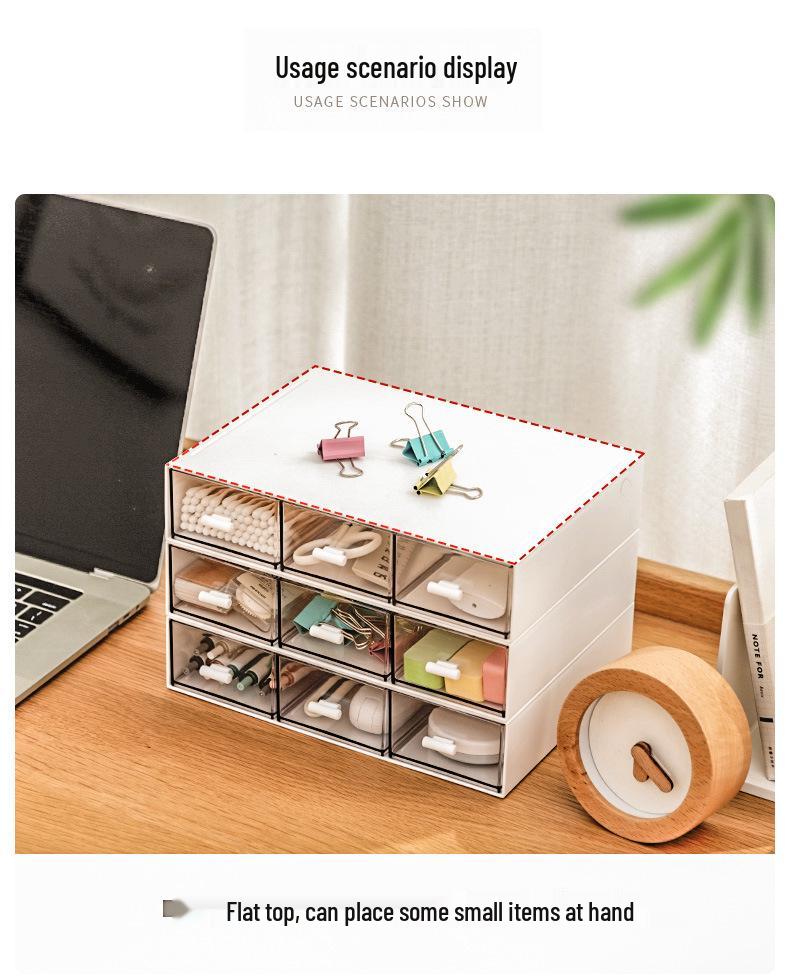 Multi-layer Transparent Acrylic Makeup & Stationery Organizer with Drawer Compartments