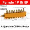 Aluminum 2/3/4/5/6/7/8/10/11/12 Way Adjust Lube Oil Piston Distributor Value Manifold Block 6mm Inlet 4mm Outlet for Lubrication