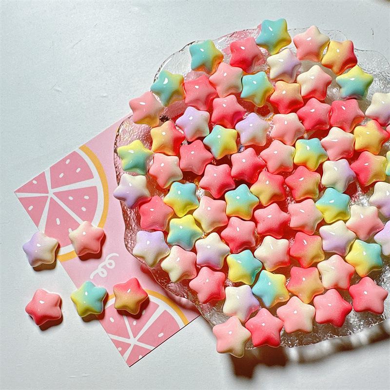 Handicrafts Cream Gradient Star Charm Rainbow Gloss DIY Jewelry Crafts Hair Clip Phone Case Decoration