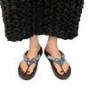 Women's Rhinestone Embellished Flip Flop Sandals with Cushioned Footbed and Durable Sole for Casual Outdoor Wear