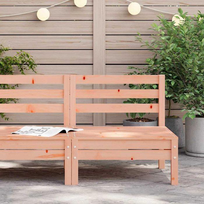 Canapé de jardin - Naturel - Bois massif douglas - 2 personnes - 63,5x63,5x62,5 cm - Droit