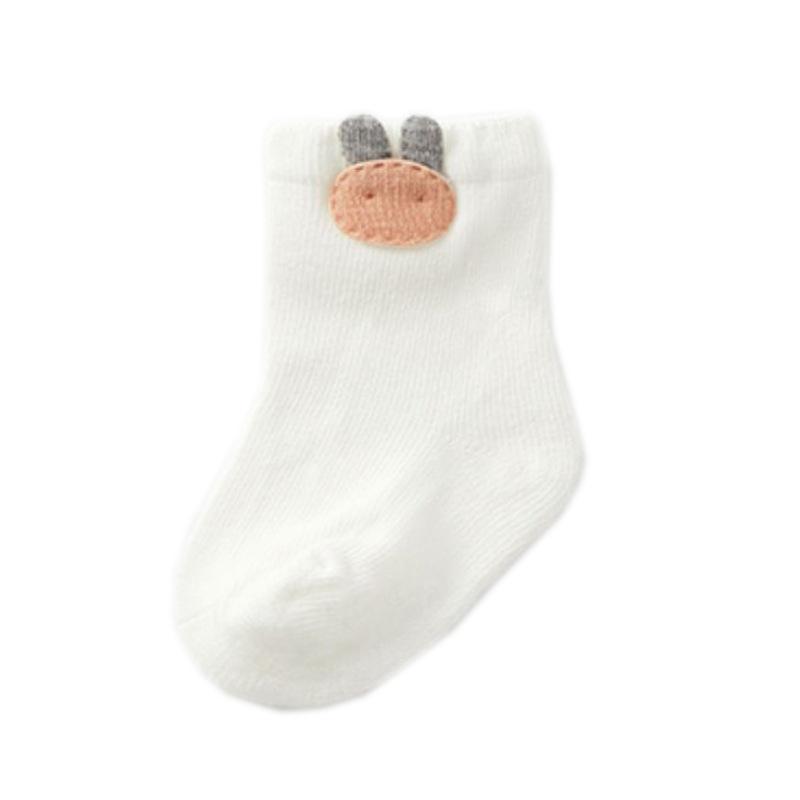

Детский кролик, детские носки, весенние и осенние хлопковые носки с рисунком средней трубки для мальчиков и девочек S（0-6months） белый