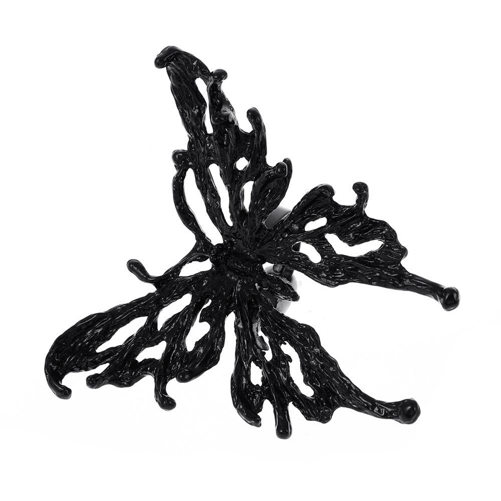 Trendy Nevyblednoucí Prsten s Dutým Motýlem - Exagerované Módní Šperky na Ruku