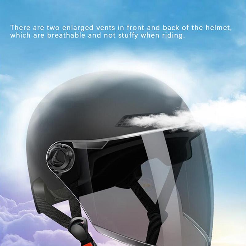 1 Piece 3C Certified Men'S And Women'S Adult Cartoon Electric Bicycle Motorcycle Half Helmet With Goggles Bicycle Safety Helmet