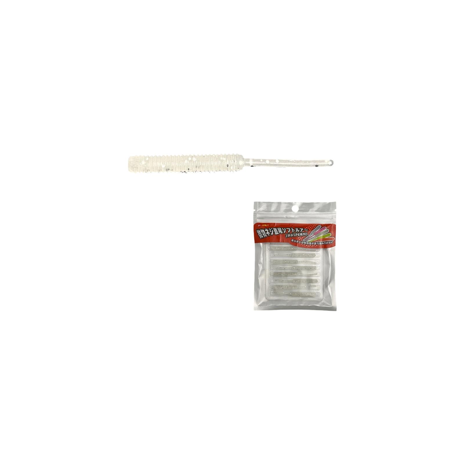 Soft Fishing Lure Worm Bait 0 4g 5cm Mini Worm Soft Bait with Threaded Tail Hook Suitable for Various Freshwater Fish Species one size