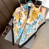 Autumn and Winter New Versatile Small Fragrant Square Scarf Women's Camellia Print 91cm Large Square Scarf Scarf Shawl Dual-purpose Scarf