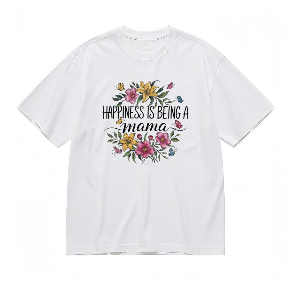

Men s Fashion Inspirational Breathable Classic T-Shirt Floral Happiness Mama Tee 3XL