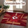 Custom Rug Kansas City Chiefs Pattern Print Name Text Soft Non‑Slip Floor Carpet for Home Indoor Decoration