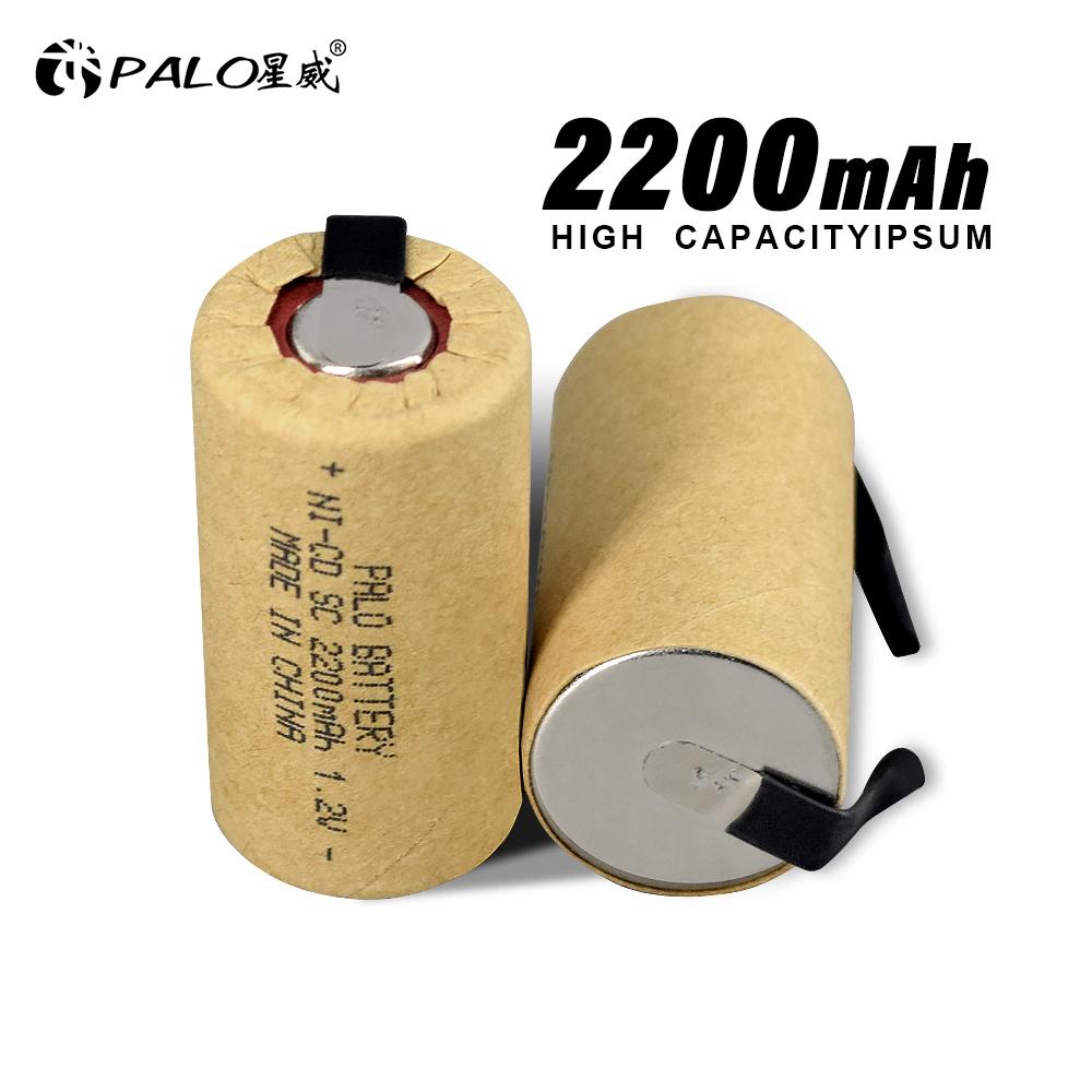 PALO 1.2V SC Battery 2200mAh Sub C NiCd Rechargeable Battery with Tab Power Tool NiCd SUBC Batteries Electric Drill Screwdriver