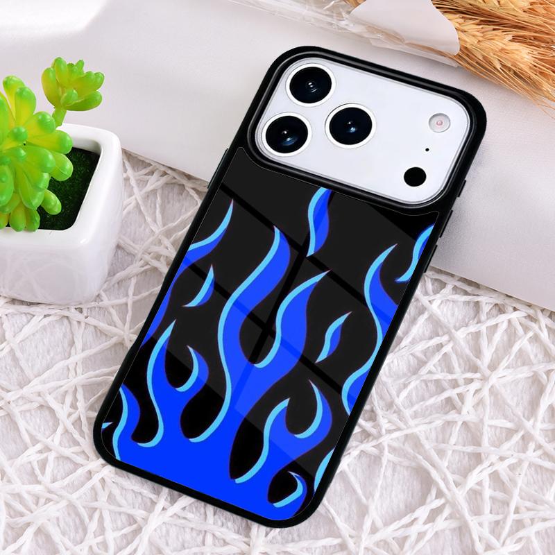 Flame Painted Fire Pattern Phone Case for iPhone 17 Air 16 15 11 12 14 13 Pro Max Shockproof Cover