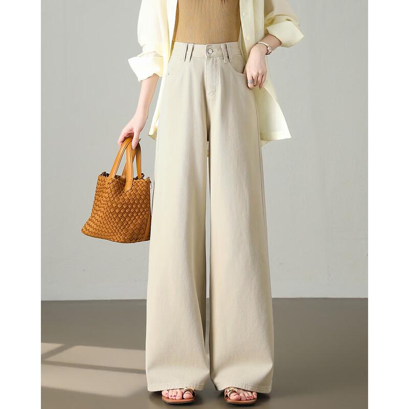 TERRE BLEUE Women s High-Waisted Loose Wide-Leg Jeans 30