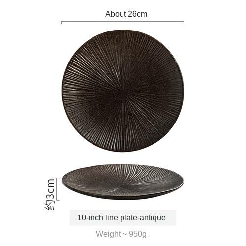 Japanese-style Tableware Ceramic Plate Breakfast Plate Sushi Flat Plate Home Creative Steak Plate Western Dinner Plate Set Plate