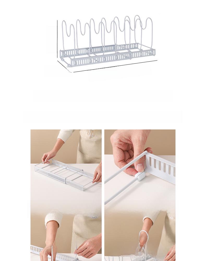 Retractable Pot Lid Rack for Kitchen Countertop Storage