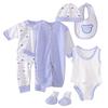 8-teiliges Neugeborenen Baby Junge Mädchen Oberteile+Mütze+Hose +Lätzchen+Socken Schuhe+Strampler Outfits Set