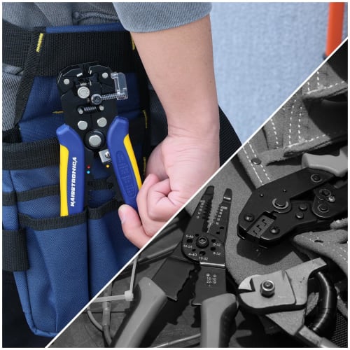 Haisstronica Automatic Wire Stripper, 3-in-1 Stripper/Cutter/Crimper, Heavy-Duty Automatic Electric Wire Stripper for 10-24 AWG (0.2-5.26mm?)