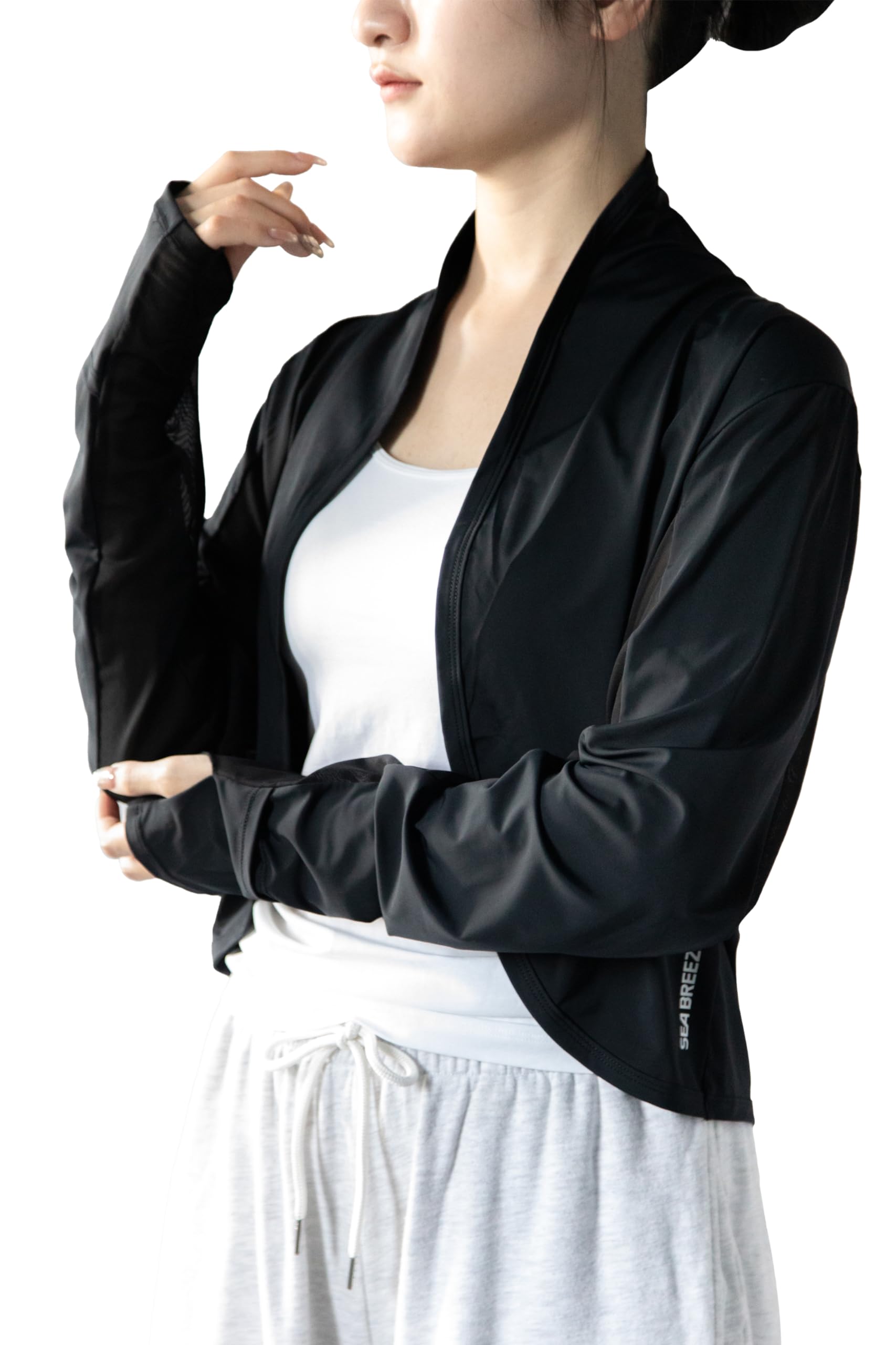 

Рукав Кардиган УФ Разрез 1 Бесплатный Черный [Морской бриз] Женские Накидки, Тип, Прохладный, Защита, Сетка, Штука, Размер, чёрный