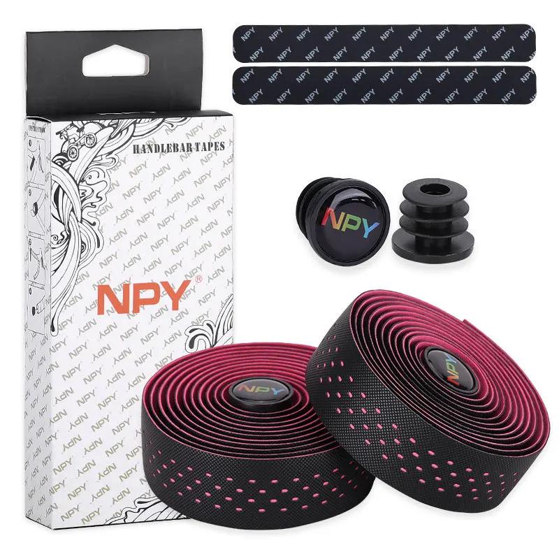 Road Bike Bar Tape Breathable Bicycle Bar Tape EVA/PU Anti-Skid Shock Absorber Bike Wrap Tape with 1 Pair Bar Plugs