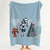 animation L Love D Death R Robots Throw Flannel Throw Blanket Suitable for Sofa Living Room Bedroom