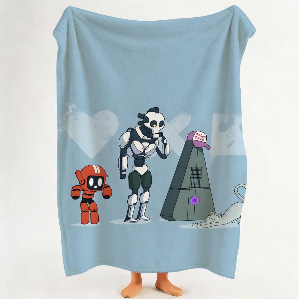 animation L Love D Death R Robots Throw Flannel Throw Blanket Suitable for Sofa Living Room Bedroom