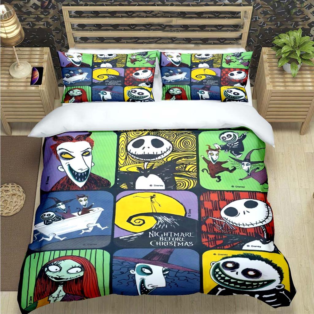 Horror Film The Nightmare Before Christmas Print Bedding Sets Bed Supplies Set Duvet Cover Bed Comforter Set Bedding Set Gift
