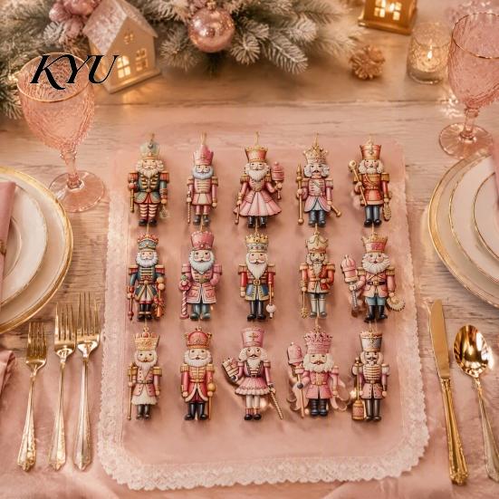 Holiday Atmosphere Decorations for Shop Christmas Nutcracker Ornaments Tree, Wooden Soldier Tree Hanging Decorative Pendants Decoration, 2D Flat Xmas