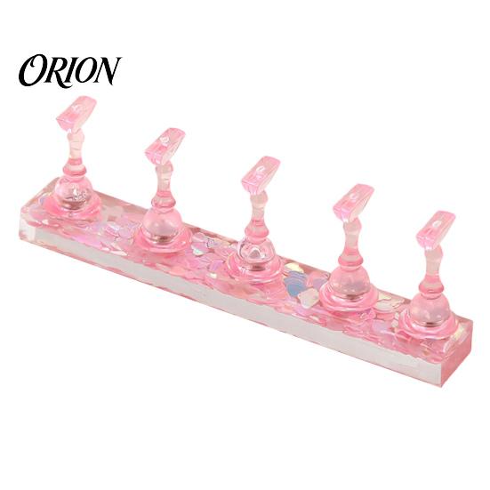 Magnetic Press-on Nail Stand False Holder with Glitter Base, for Art Supplies Beginner Nails Painting, Practice & Display Portable