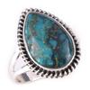 Natural Tibetan Turquoise Gemstone Handmade 925 Sterling Silver Ring Size 9 b0B44