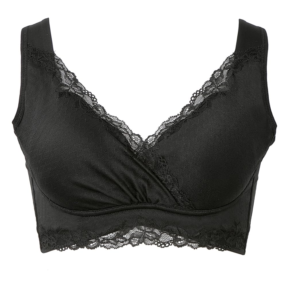 New Shaping Smooth Lace Heartful Cup Bra M [Bradelis York] Non-wired Bra, 25, Black,
