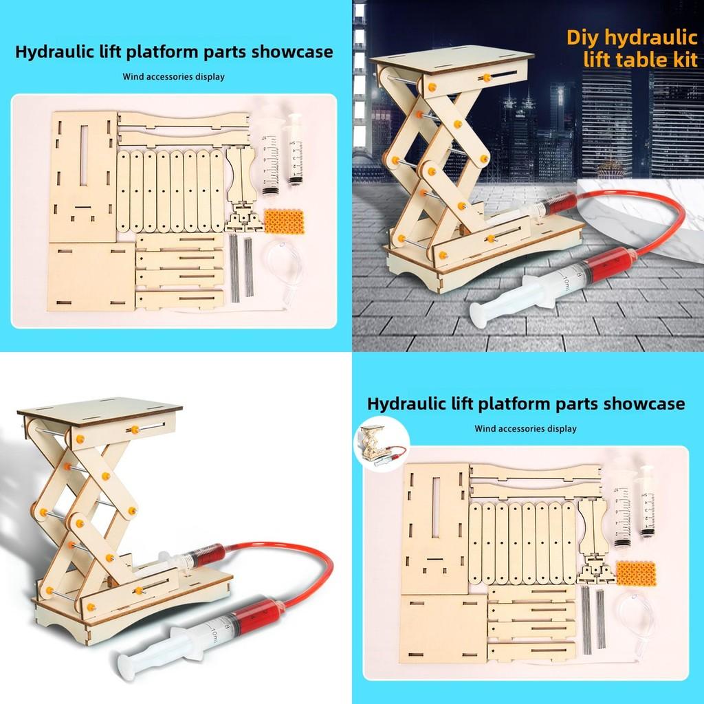 Holz-Hydraulikheber für Kinder Wissenschaft DIY-Bausatz Mit Pädagogischem Physikspielzeug Für Kinder