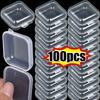 Transparent Plastic Mini Square Storage Box Covers Small Case for Pill Jewelry Earrings Dustproof Storage Pack Boxes Wholesale