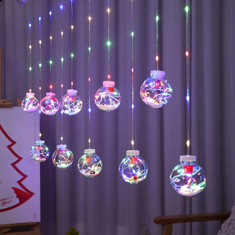 Colorful LED Gypsophila Ball Curtain Lights for Christmas Room Decoration Warm Light