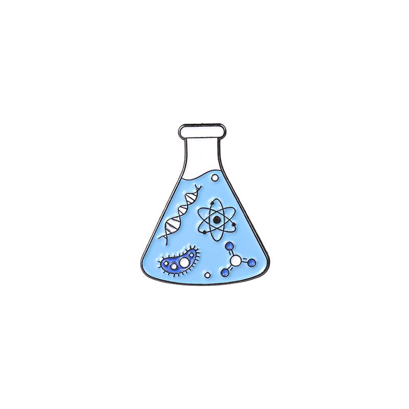 KettenEmaille-Pins Benutzerdefinierte Wissenschaftliche Brosche Anstecknadel Tasche Cartoon Schmuck Geschenk für Freunde Becher Mikroskop Gen