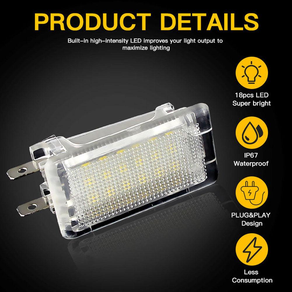 Car LED Trunk Light 18LED 6500K White Light IP67 Waterproof Plug&Play License Plate Light For Car Interior Accessory P2Z3