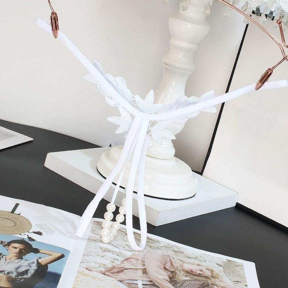 Embroidered Flower Underwear for Women Low Waist Lace Underpants Lace Pearl Panties  Home