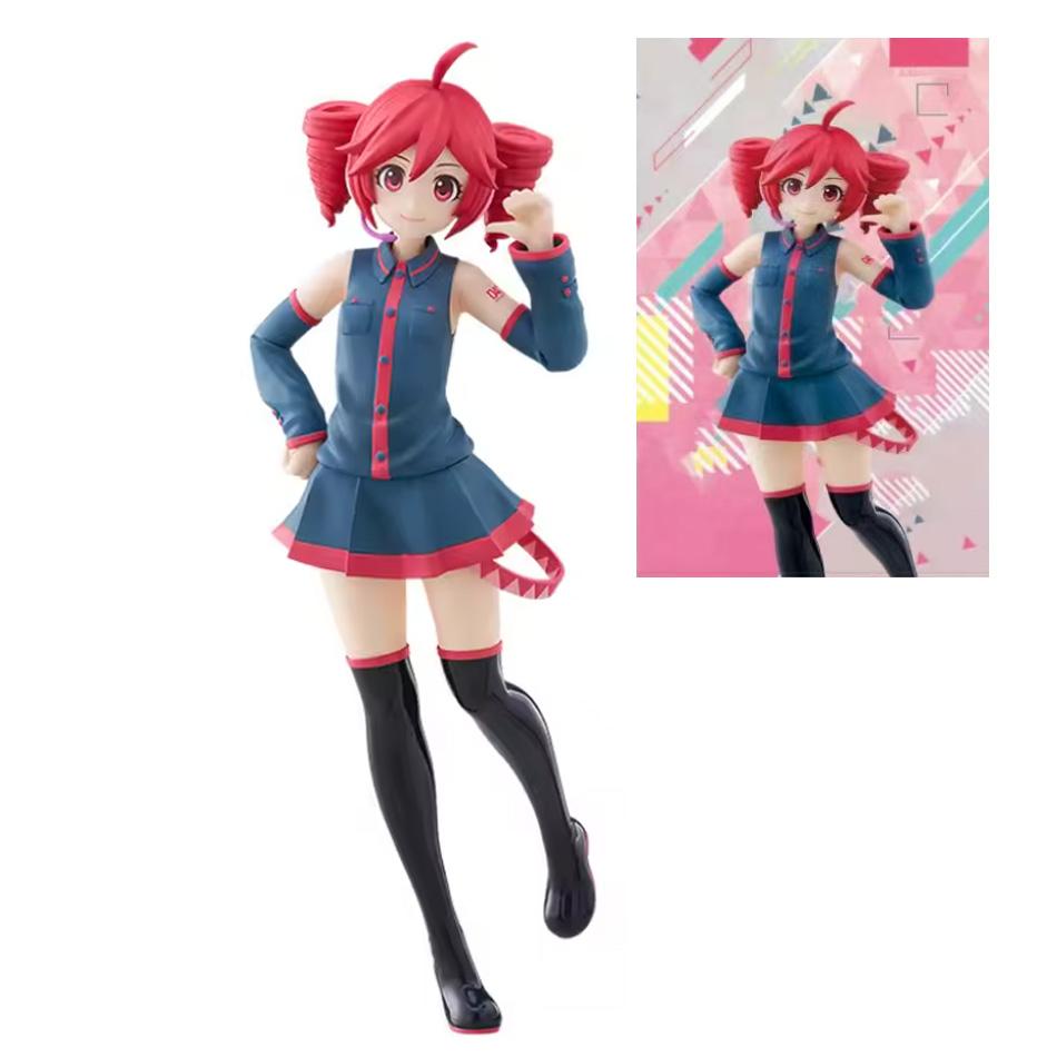 Kasane Teto Twin-Tail Anime Girl Figure Set – 2PCS PVC Collectible Dolls with Two Poses, Cute Character Statues for Desktop Deco