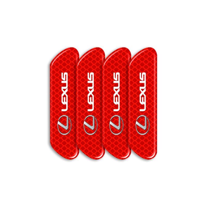 

4 шт./комплект Автомобильные светоотражающие полосы Предупреждающие 3D наклейки Автомобильный стайлинг Для Lexus GX460 CT200H ES Fsport GS GX IS LS LX NX RX UX CT RX350 красный
