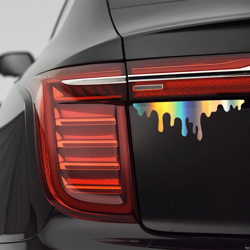 G015 14X5Cm Car Red Blood Drips Decals Auto Halloween Theme Styling Decorative Glass Car Headlight Sticker Water-Repellent Bumper