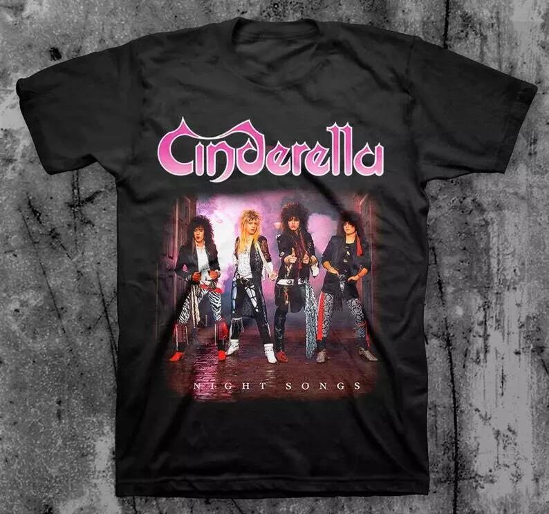 Cinderella Band Night Songs Short Sleeve Black TShirt Unisex T-Shirt S