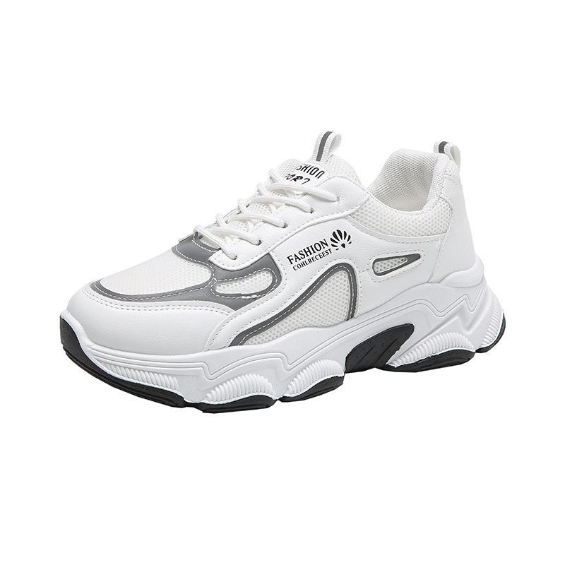 

Summer fashion thick-soled breathable mesh little white shoes women s 2025 casual running sports shoes new muffin 40