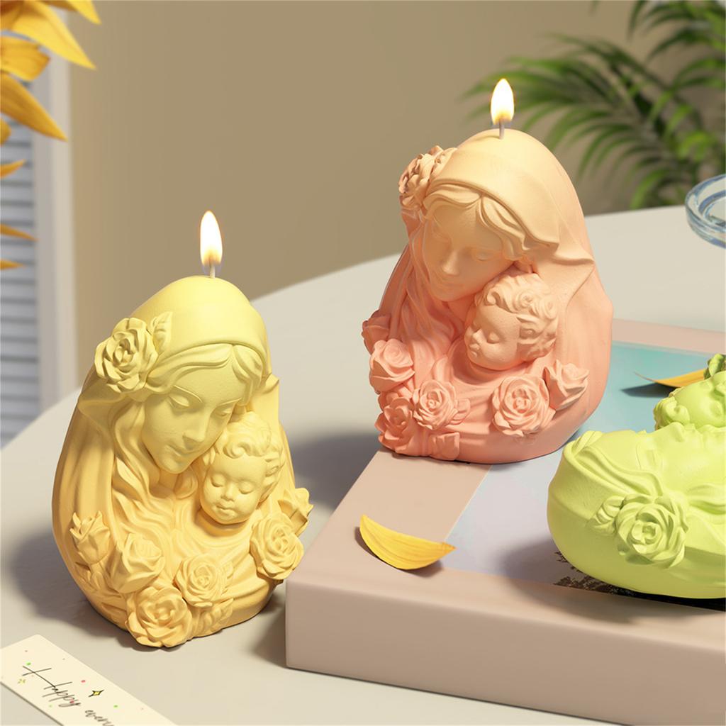 Figurka Matki i Dziecka Formy Silikonowe do Świec Mydła Czekolady Cukierków Dekoracja Ciasta Fondant Gipsowe Formy Silikonowe