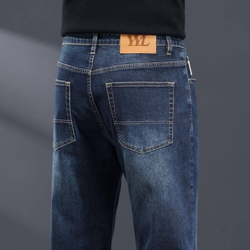 

Jie Leinuo Men s Loose Straight-Leg Washed Jeans 30